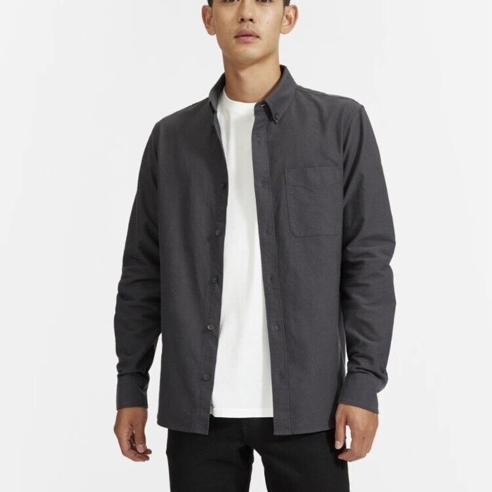 Everlane Shirt Small Slate Gray The Standard Fit Japanese Oxford Uniform